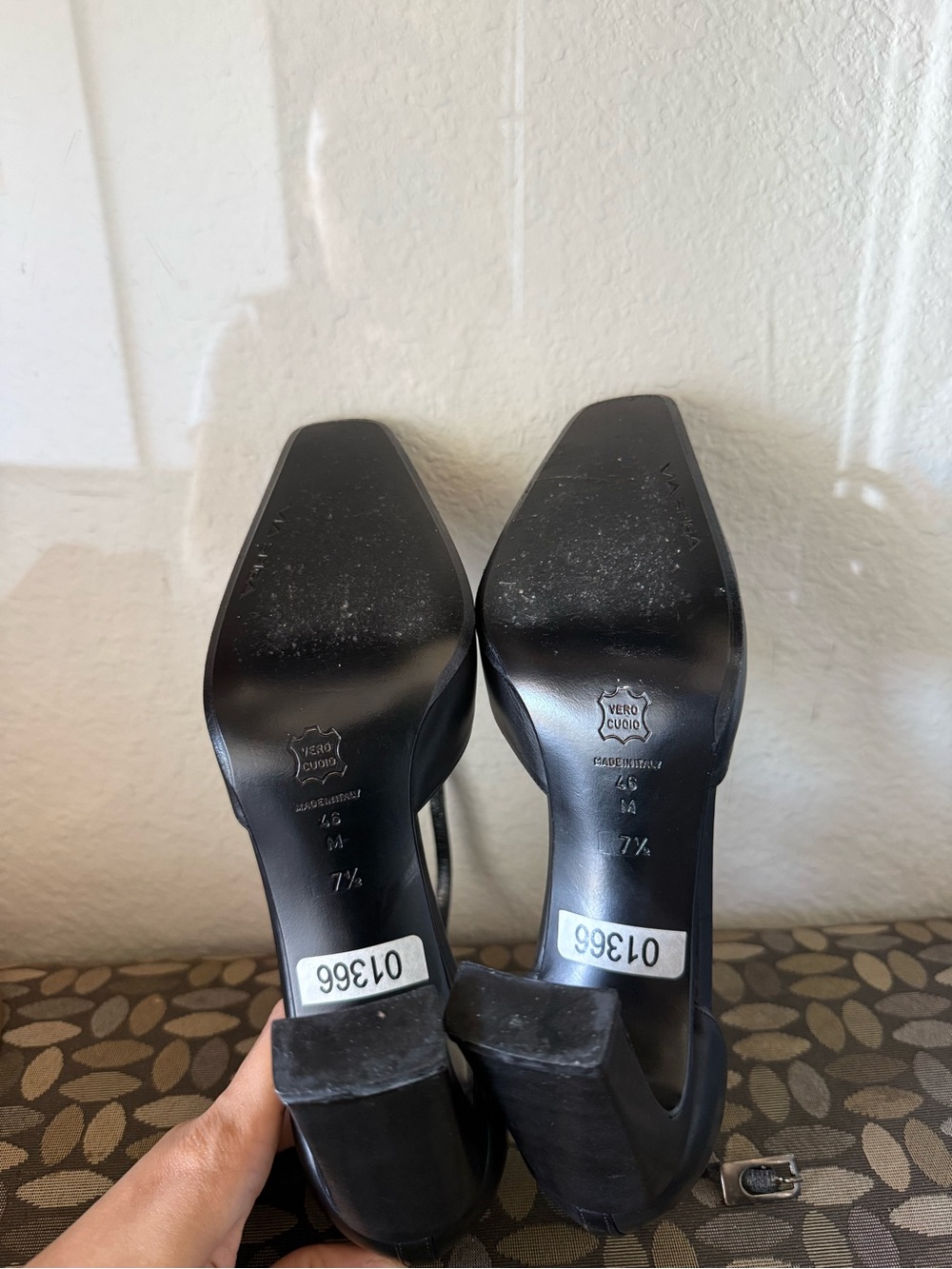 Via Spiga Black Square-Toe Ankle-Strap Pumps - Picture 4 of 4